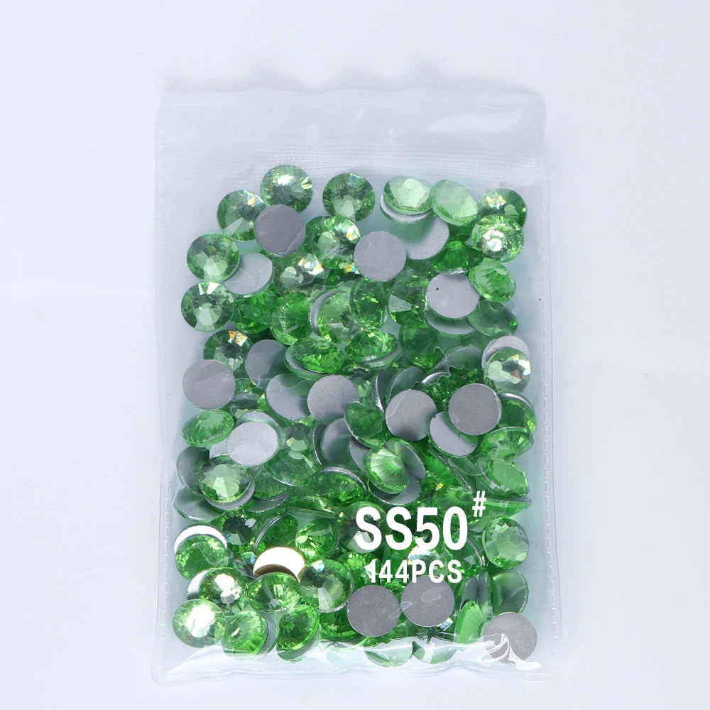 SS50 Rhinestone Big Size Wholesale Flat Back Rhinestone  Non Hotfix Flat Back Crystal  Glass Rhinestones for DIY Gym Clothing