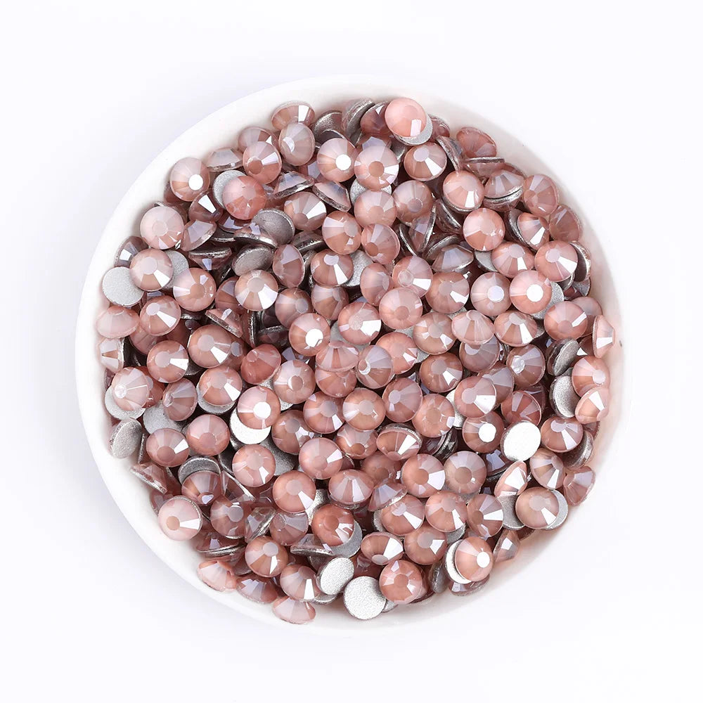 QIYI High Quality Silver Back Mocha Crystal Rhinestones Glass 16 Cut Non Hot Fix Crystal AB Rhinestones for Women Bikini
