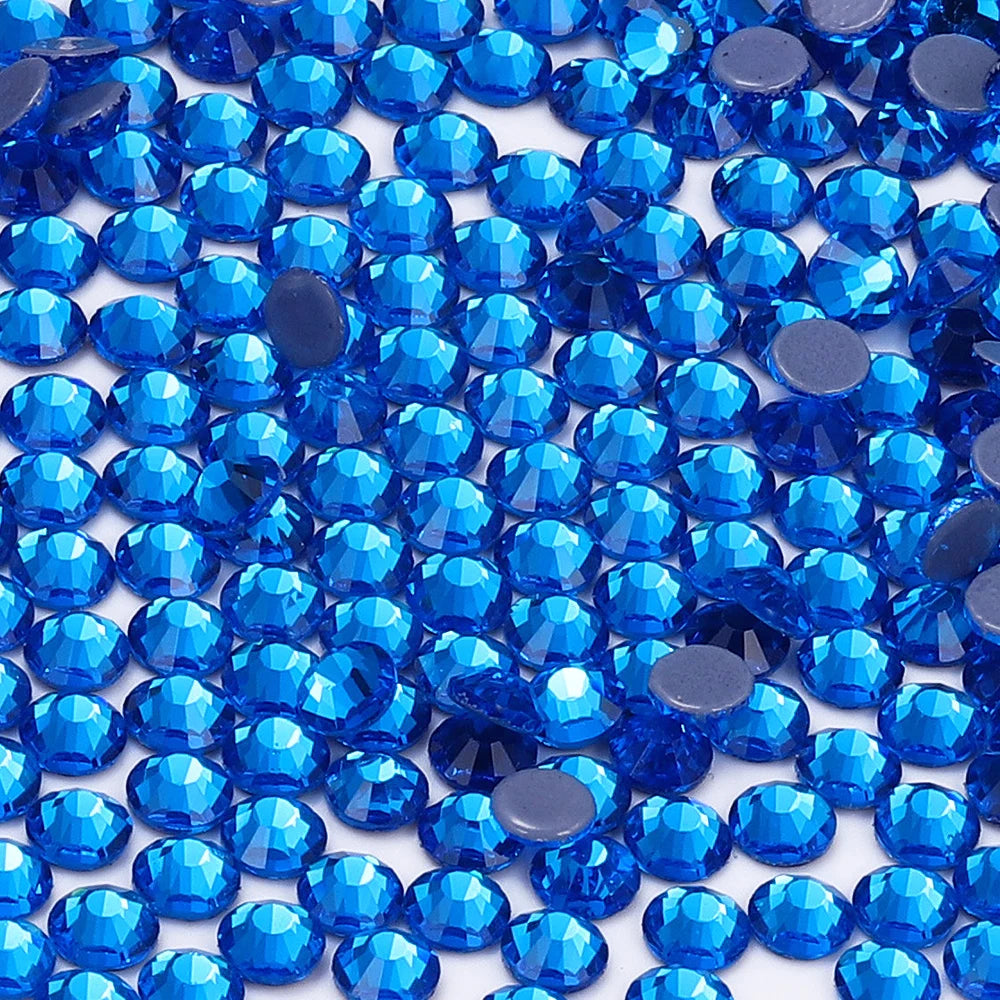 Factory Price Wholesale Flat Back Hotfix Glass Crystal Rhinestone Round Hotfix Crystal Stone for Clothing Accessories