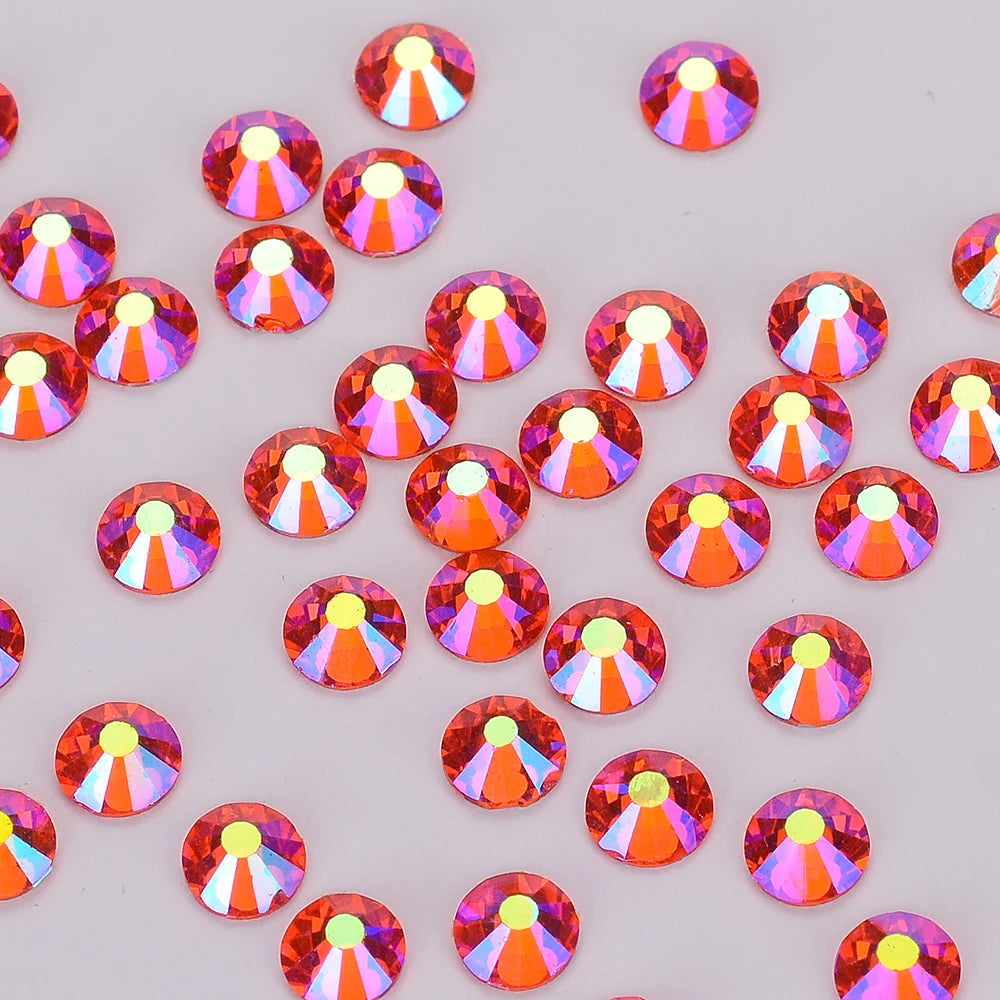 Customized Rhinestone Supplier Glass Crystals Nail Art Rhinestones SS10 Non Hot Fix Diamond AB Rhinestone Bling for Garment Nail