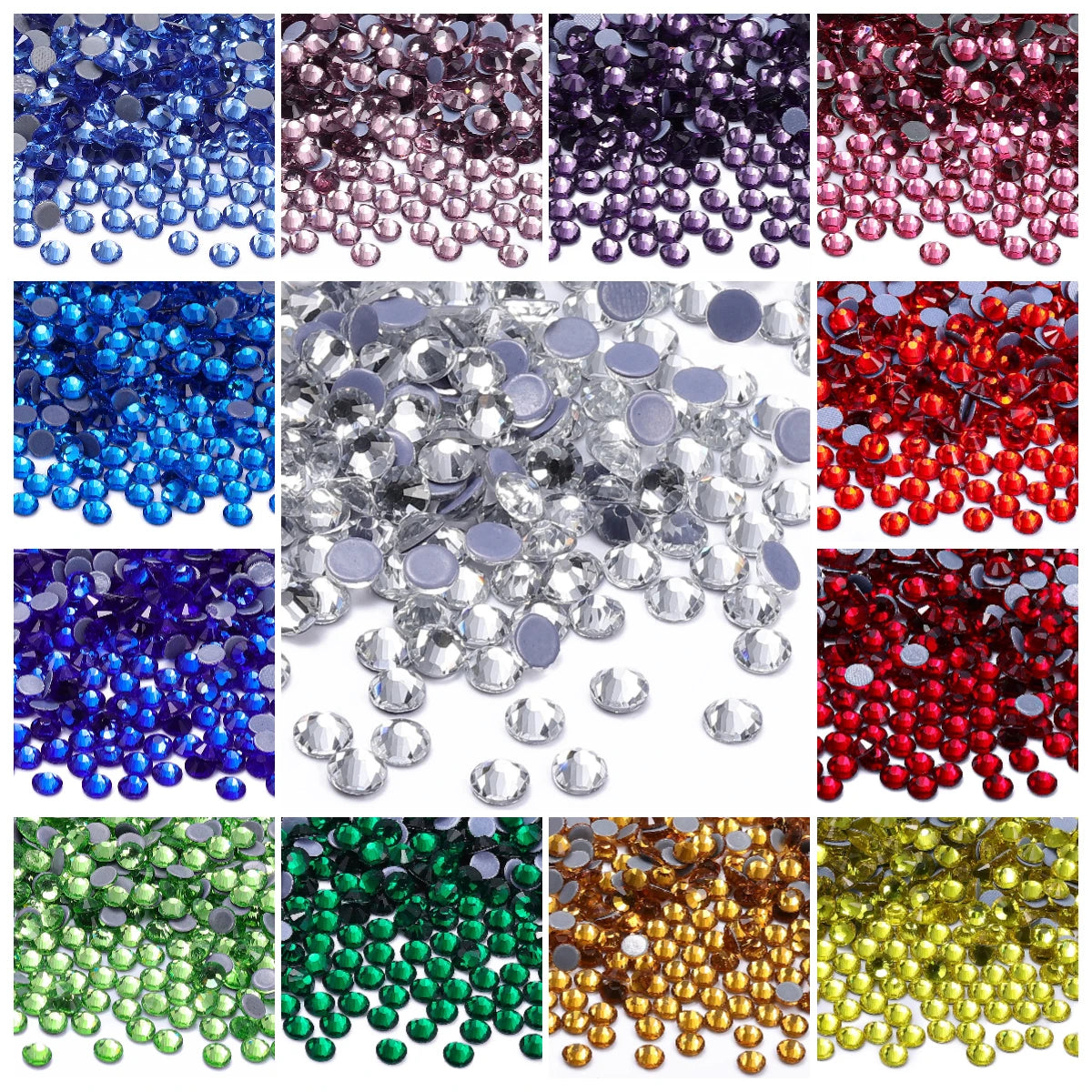 Wholesale Factory Price Qiyi Brand Top Grade 12 Facets Flat Back Hotfix Glass Crystal Rhinestone Delicate Clothing Accessories