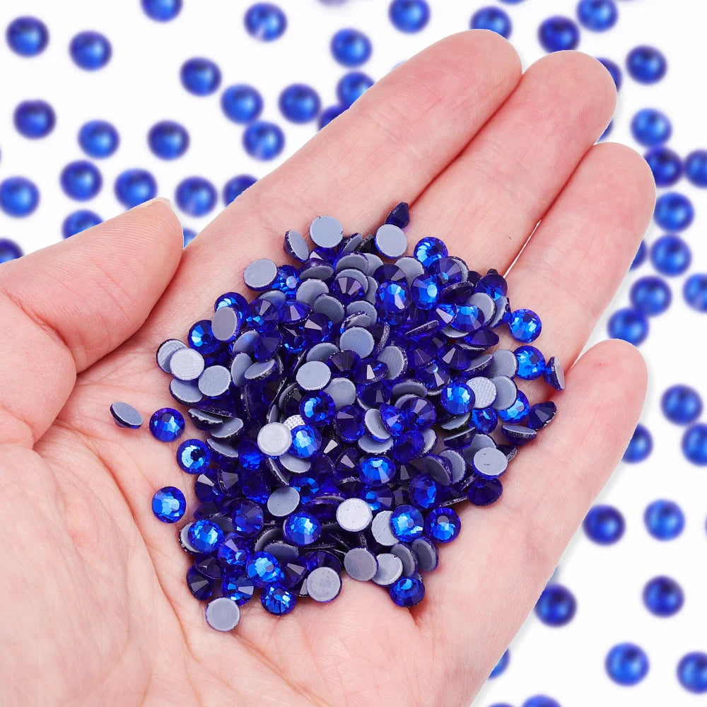 Wholesale Flat Back Hotfix Glass Crystal Rhinestone Round Hotfix Crystal Stone Delicate for Clothing Accessories