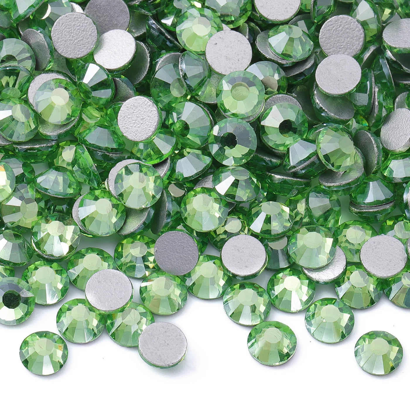 2024 New Design Wholesale Green Colors 30 Kinds Green Rhinestone Rhinestone Non Hotfix Flat Back Crystal Glass  for GYM Clothing