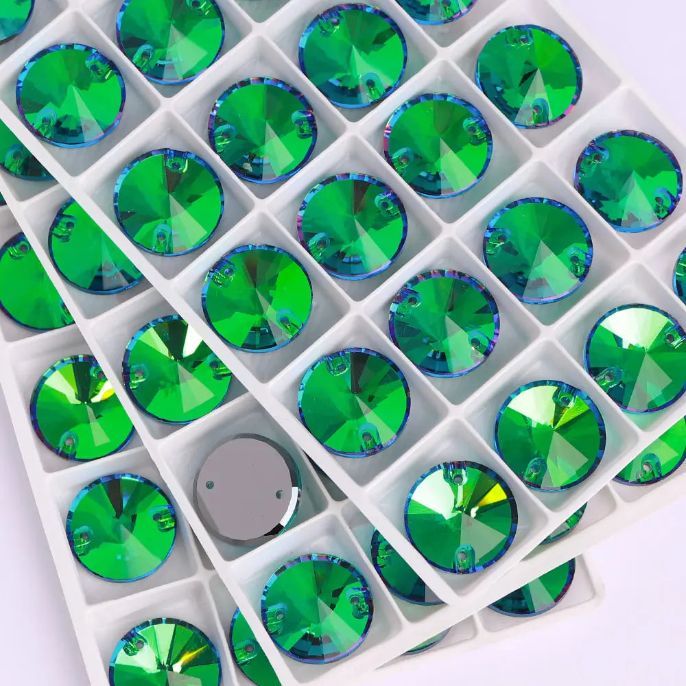 Ready to Ship Neon Rivoli Rhinestones 55 Colors Crystal  Sew-on Rhinestones Glass Clothing Flatback Sewing Stones for Women