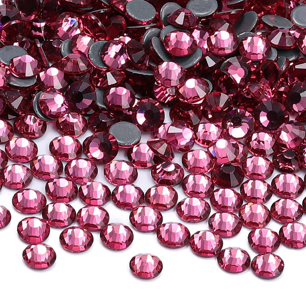 Wholesale Factory Price Qiyi Brand Top Grade 12 Facets Flat Back Hotfix Glass Crystal Rhinestone Delicate Clothing Accessories