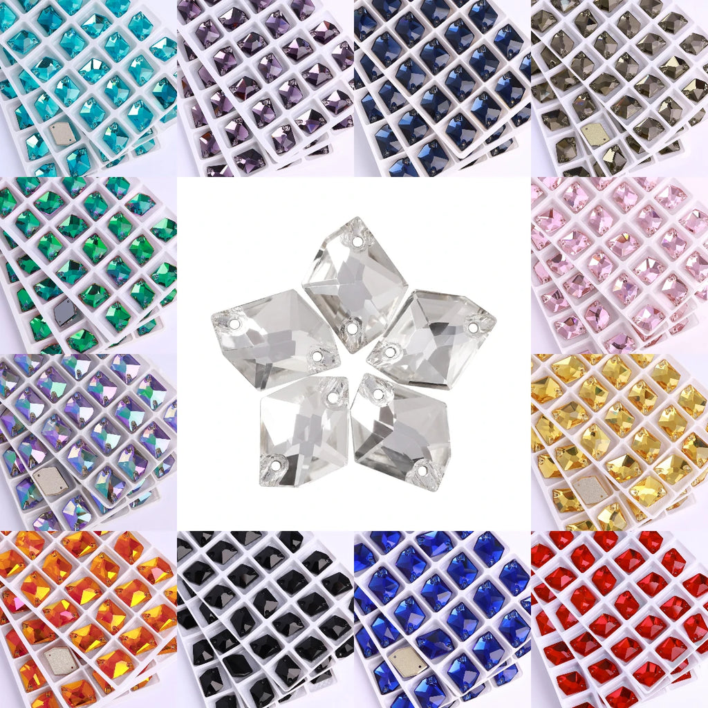 3265 Cosmic Shape 10*12mm/11*14mm/13*17mm/17*21mm Top Quality Durable Innovative Design Clear Glass Sew-on Rhinestones for DIY