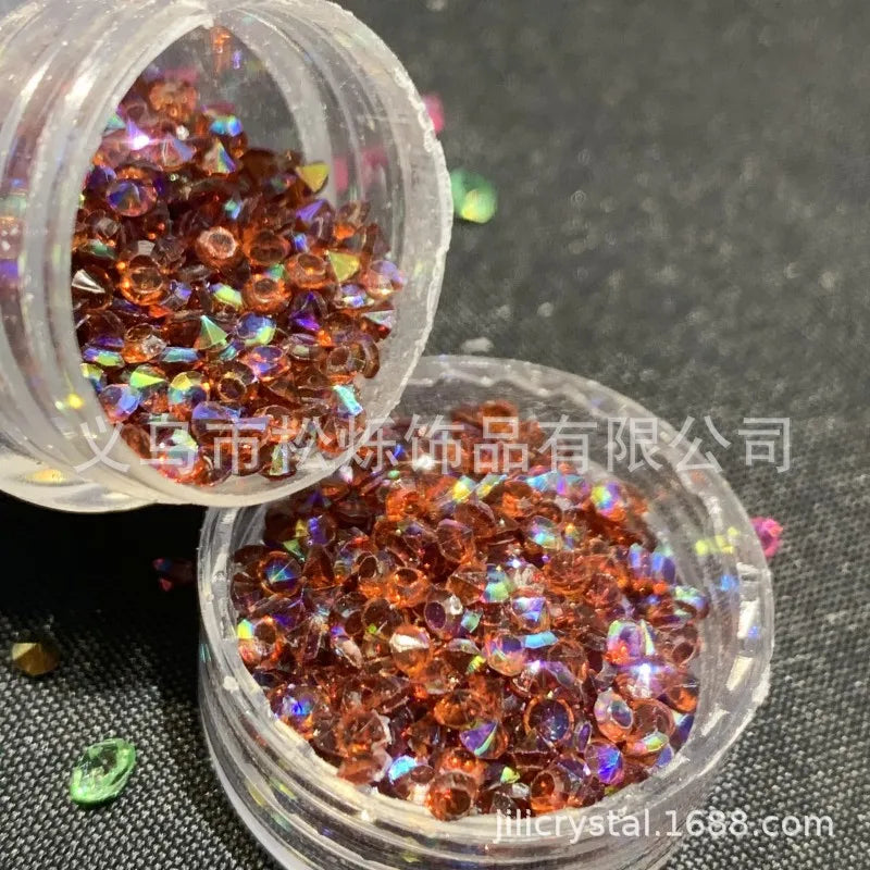 Wholesale Unique Gradient Coloured Plastic Resin Rhinestones Loose Beads for DIY Accessories Bulk Craft Materials