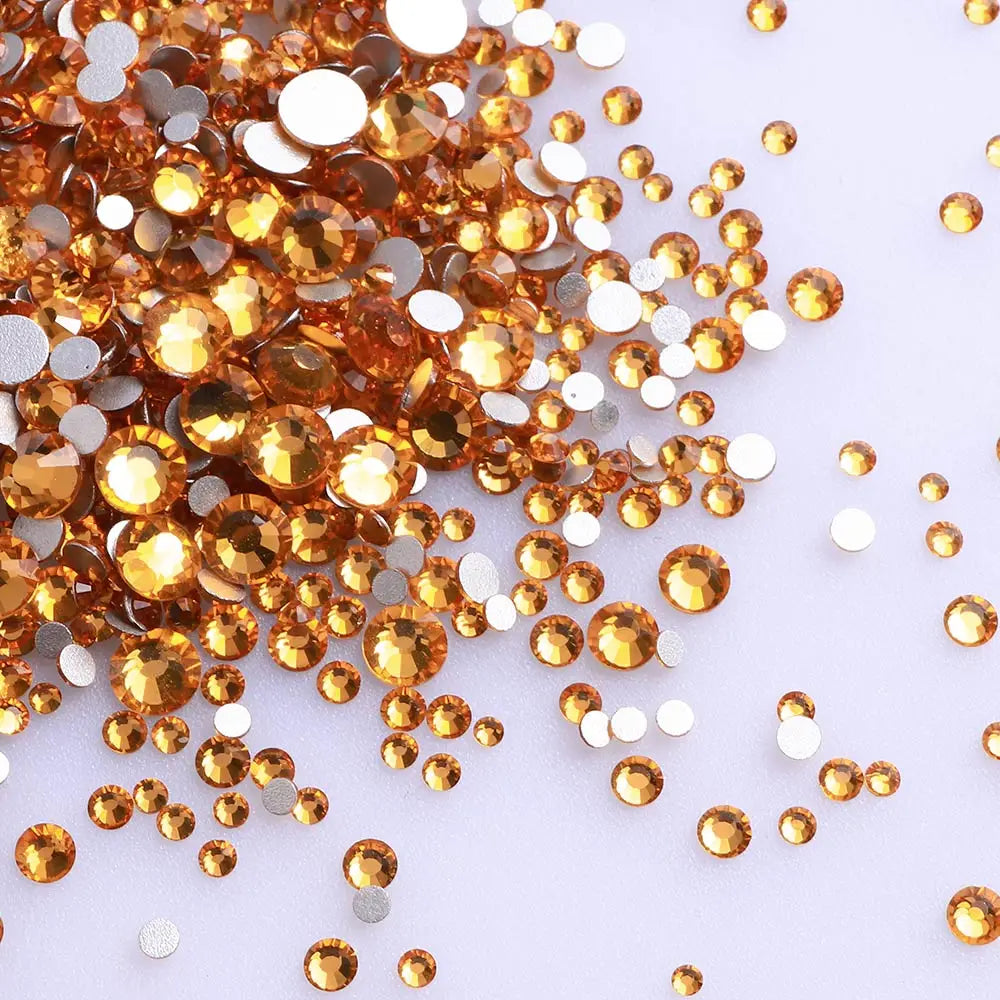 Wholesale Custom Ss4-ss20 Mix Size Rhinestone Non Hotfix Flat Back Rhinestones Bulk Crystal for Nair Art Decoration