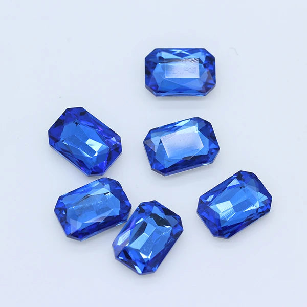 24-colors Rectangle fancy Glass stone pointed back foiled crystal rhinestone Jewels Counter decorations clothes shoes bags Gems