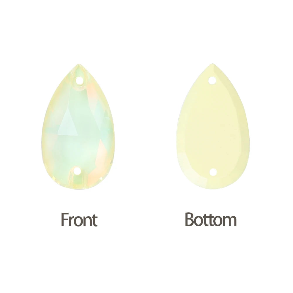 Hot Selling QIYI Brand 55 Colors Multi Size Multi Shape High Quality Flat Back Drop Sew-on Glass Crystal Rhinestones 16 Facets
