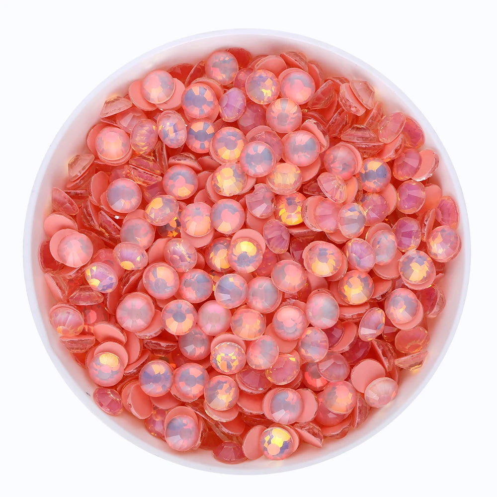 QIYI Hot Sale 3mm 4mm 5mm 6mm Crystal Mocha Opal  Clear Non Hotfix Glass Rhinestones Wholesale Trimmings for Nail Art