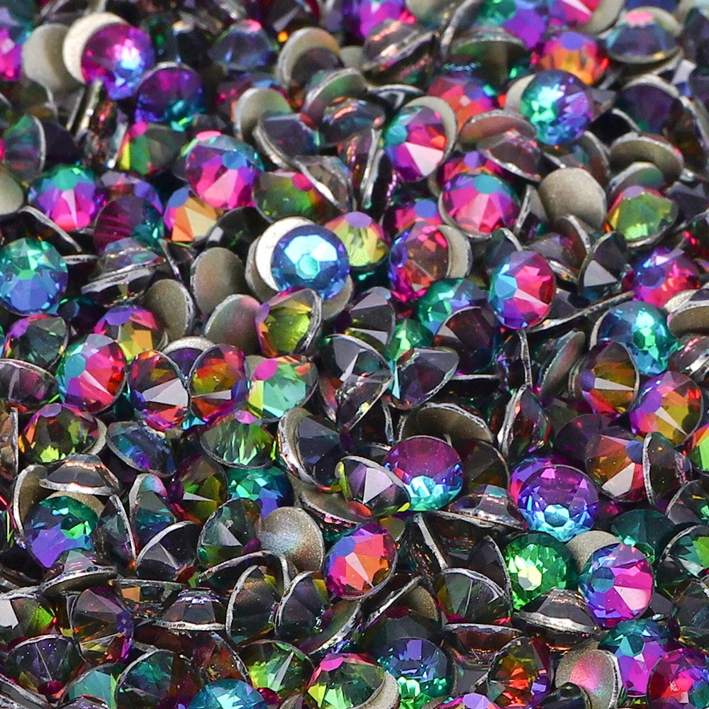 Factory Wholesale Glistening 2088 16 Cut Facets Multi Colors Size Flat Back Golden Bottom High Quality Rhinestone for Garment