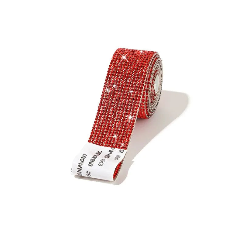 QIYI Wholesale Rhinestone Tape Self Adhesive Rhinestones Trimming Bling Crystal Glass Sheets Roll Wrap Sticker for Tumbler
