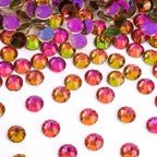 Hot Sale Bling Non Hot Fix Nail Rhinestones Glitter Glass Stones and Crystals for Garment Accessories Rainbow 1 Bag Round Shape