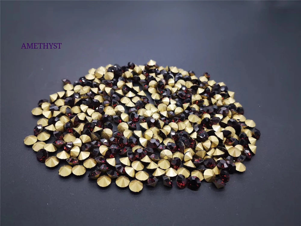 Factory Sales A-Level Bulk Nail Art Decorations Glass Rhinestone Accessories Pointed Bottom DIY Bags Garments Crystal