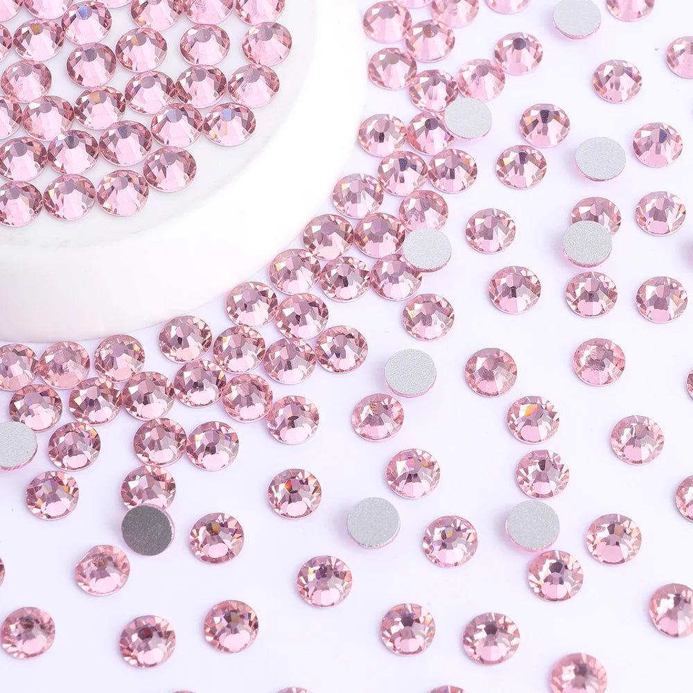 QIYI Wholesale 14400pcs Bulk Package Flatback Rhinestones Glitter Bling Glue on Luminous Rhinestones for Accessories