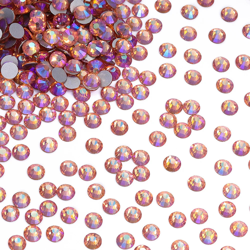 Factory Wholesale Big Bag Non Hotfix Rhinestones SS6-SS30 Glass Crystal Flatback Regular Cut Rhinestones for Nails Art