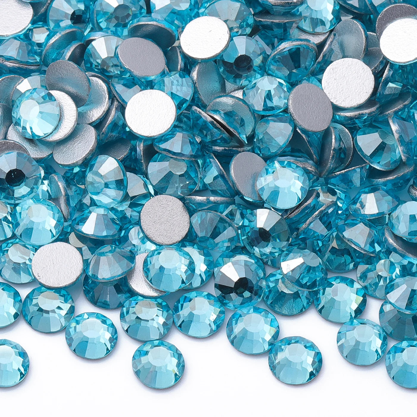 Blue Colors Glass Bling Crystal Wholesale Rhinestone Non Hotfix Flat Back Crystal Glass  for Clothing Accessories