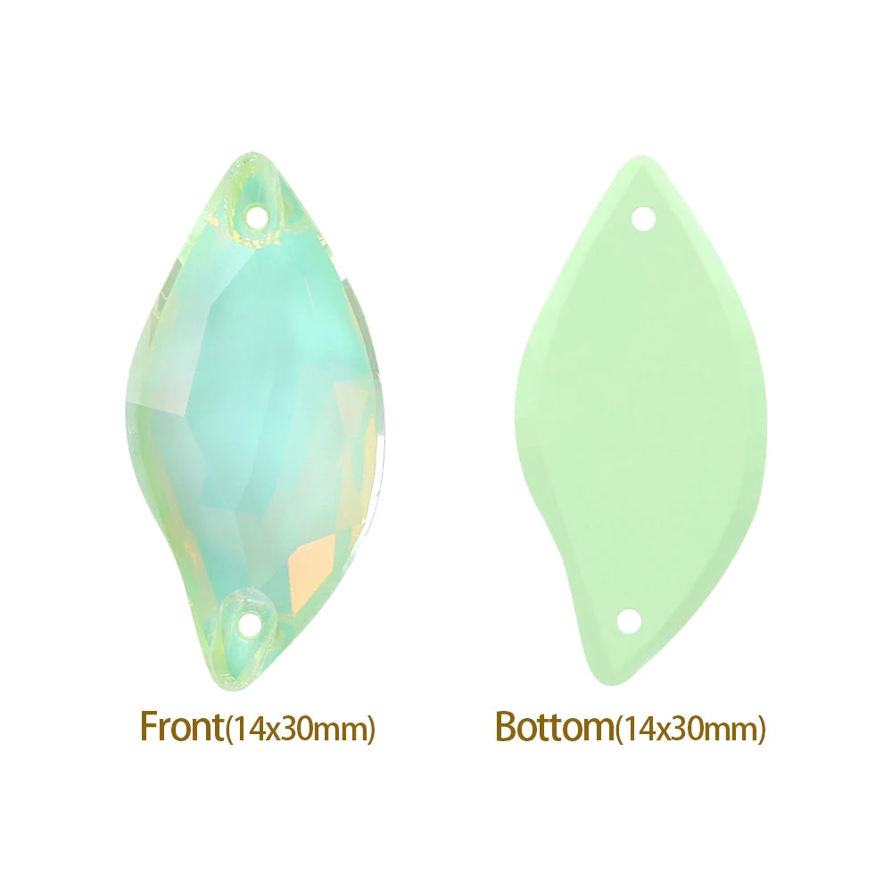 3254 QIYI Innovative Design Top Quality Grade AAAAAA Durable Clear Hard Pure Glass Flat Back Latest Fashion Sew-on Stone