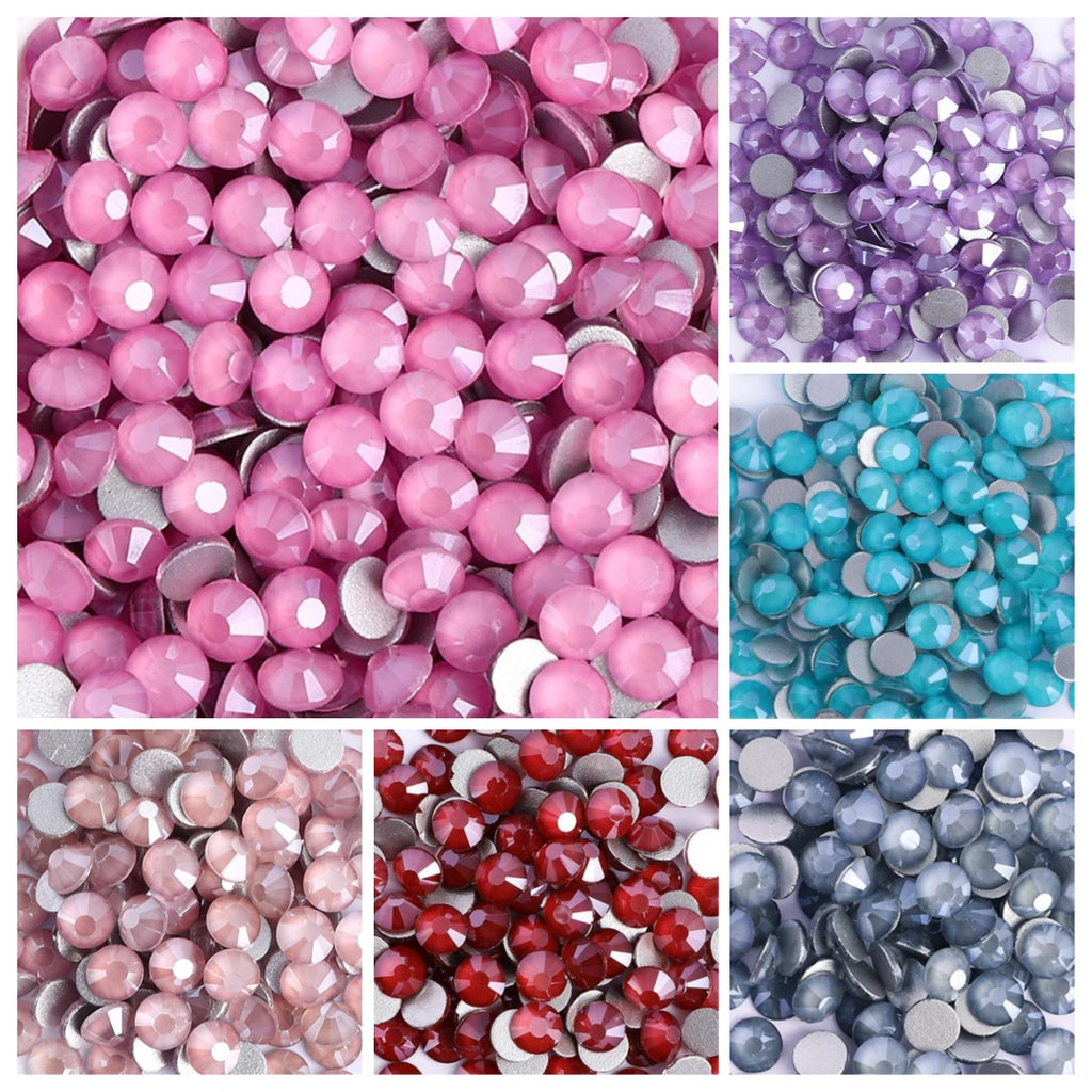 QIYI Silver Back Mocha  Crystal Rhinestones Glass Flat Back Non Hot Fix Crystal AB Rhinestones in Bulk 1201-1209
