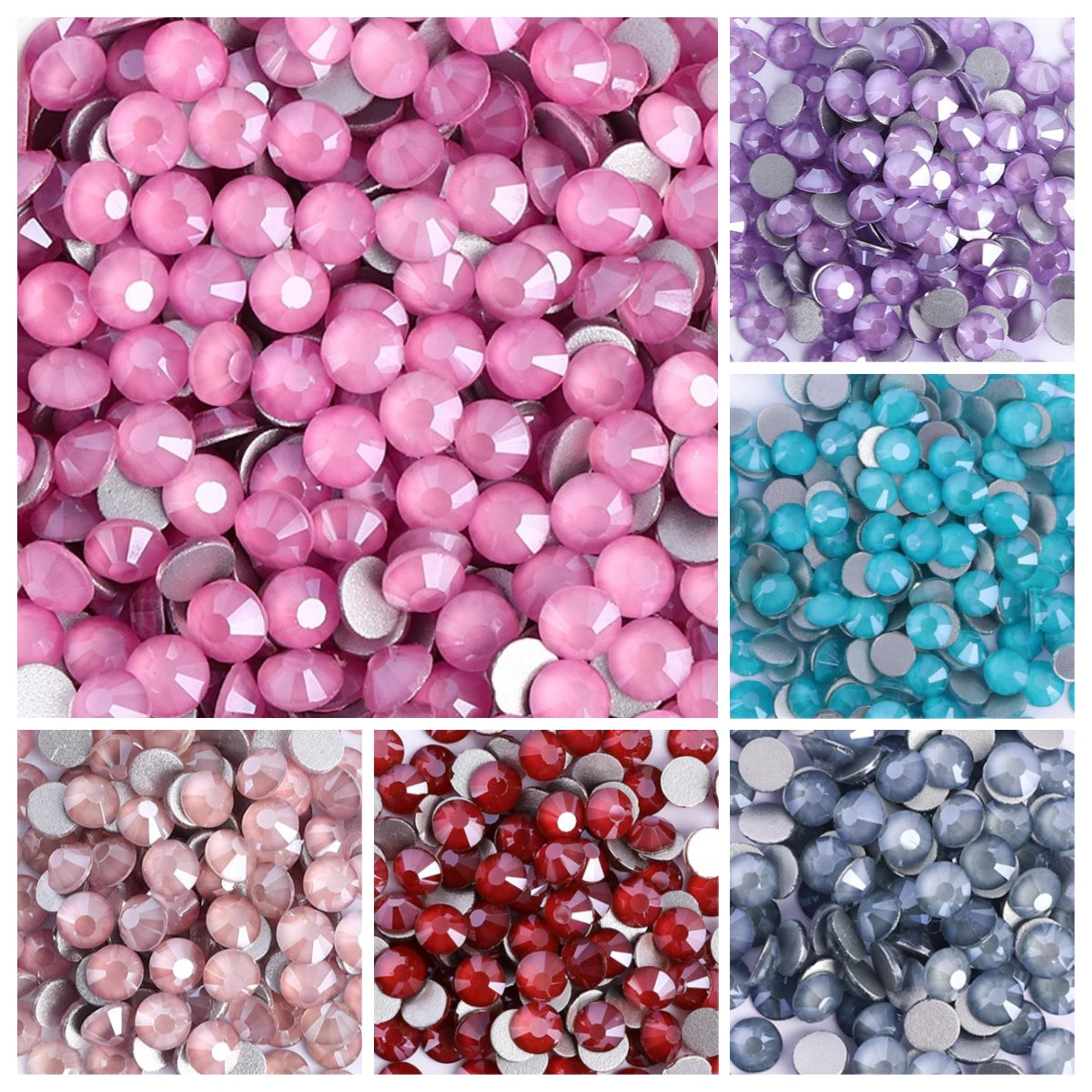 QIYI Silver Back Mocha  Crystal Rhinestones Glass Flat Back Non Hot Fix Crystal AB Rhinestones in Bulk 1201-1209