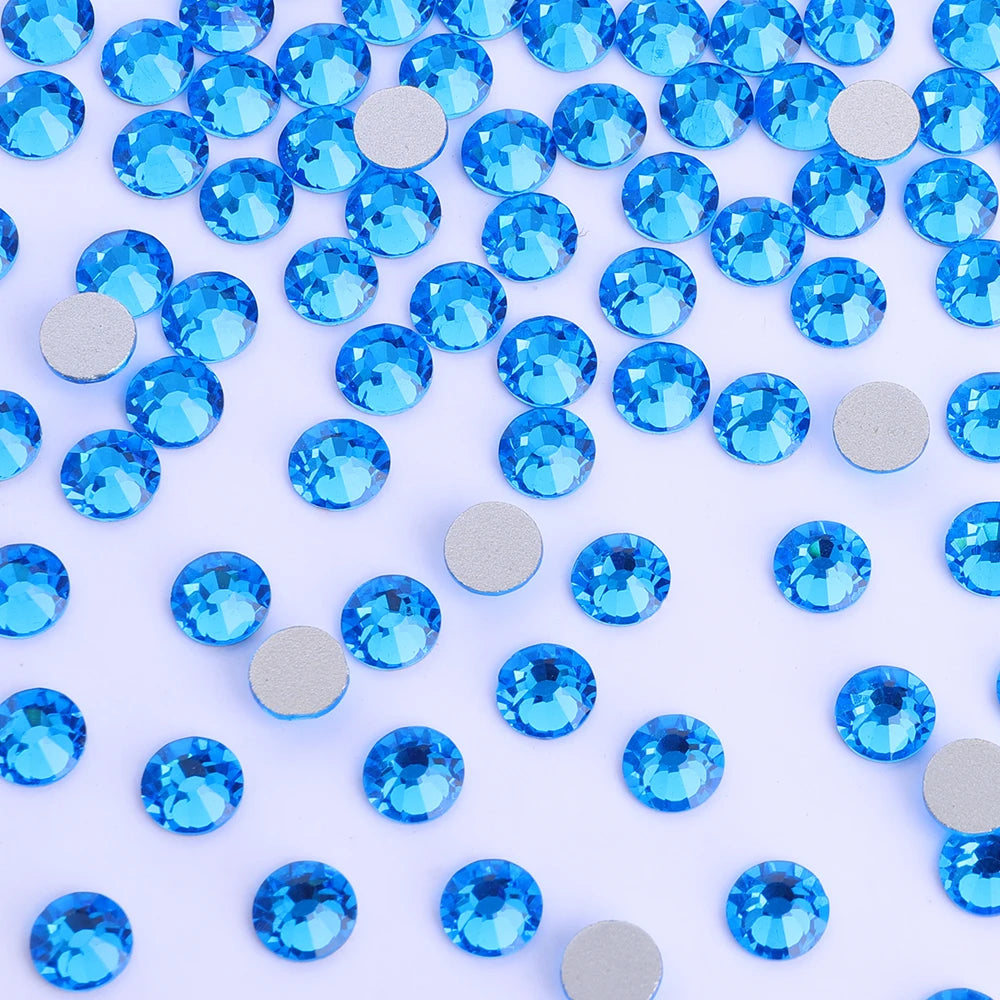 Wholesale 14400pcs Glass Crystal Glue on Rhinestones Bulk Non Hotfix Flatback Rhinestones for Wedding Accessories