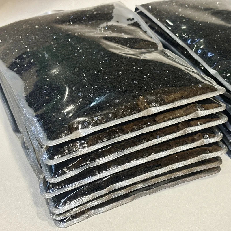Wholesale Black Flat Back Rhinestone Hot Fix Crystal Materials Factory Direct Rhinestone