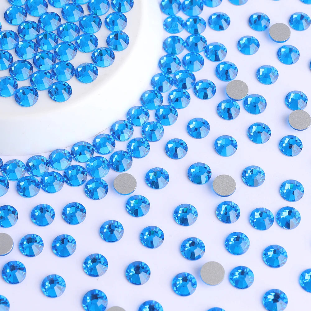 QIYI Wholesale 14400pcs Bulk Package Flatback Rhinestones Glitter Bling Glue on Luminous Rhinestones for Accessories