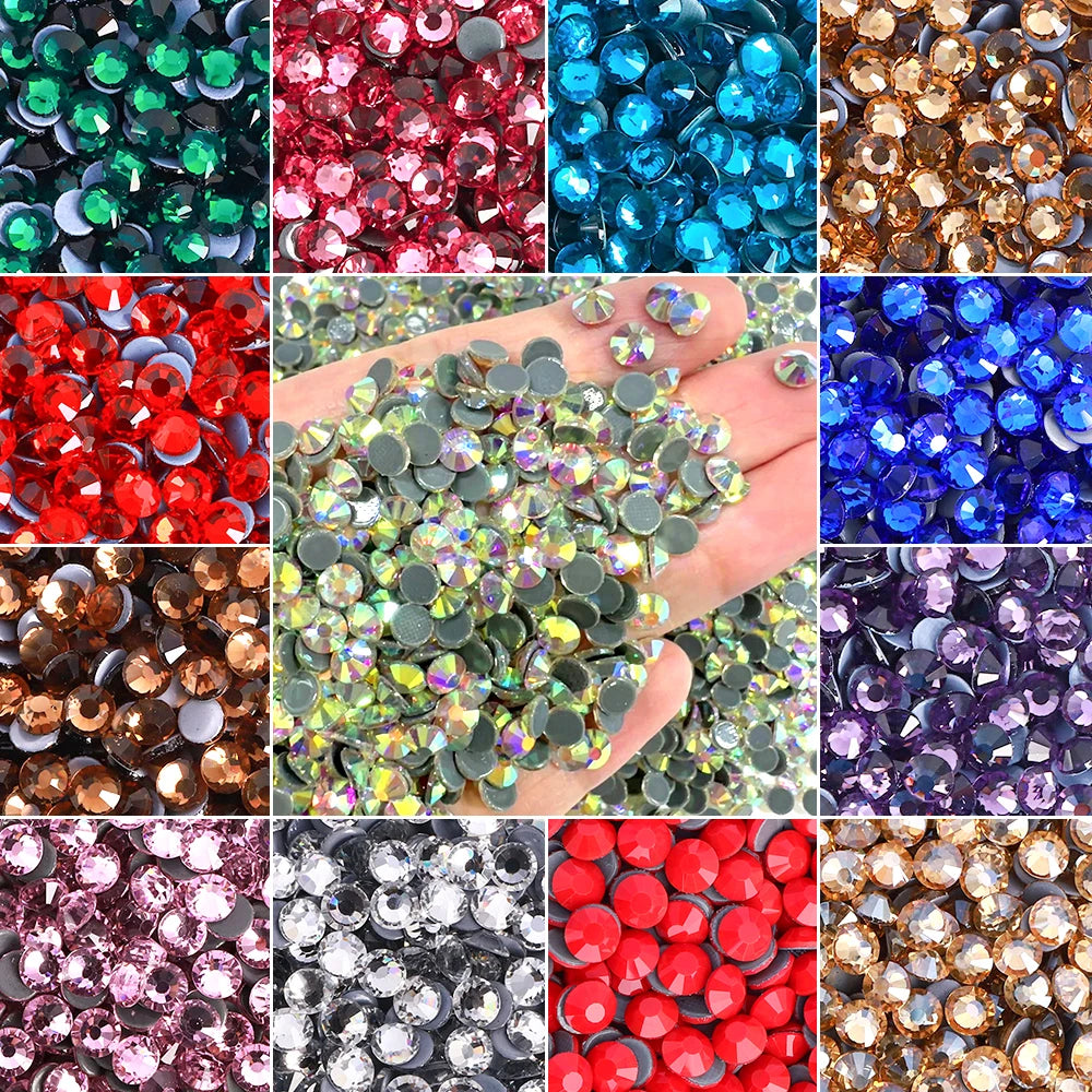 Wholesale Custom Christmas Crystal AB Brown Red Green Rhinestones Hotfix Glass Cristal Rhinestone for Clothes Accessories