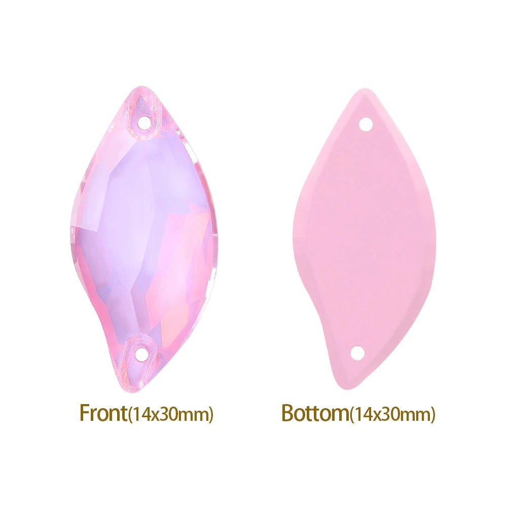 3254 QIYI Innovative Design Top Quality Grade AAAAAA Durable Clear Hard Pure Glass Flat Back Latest Fashion Sew-on Stone