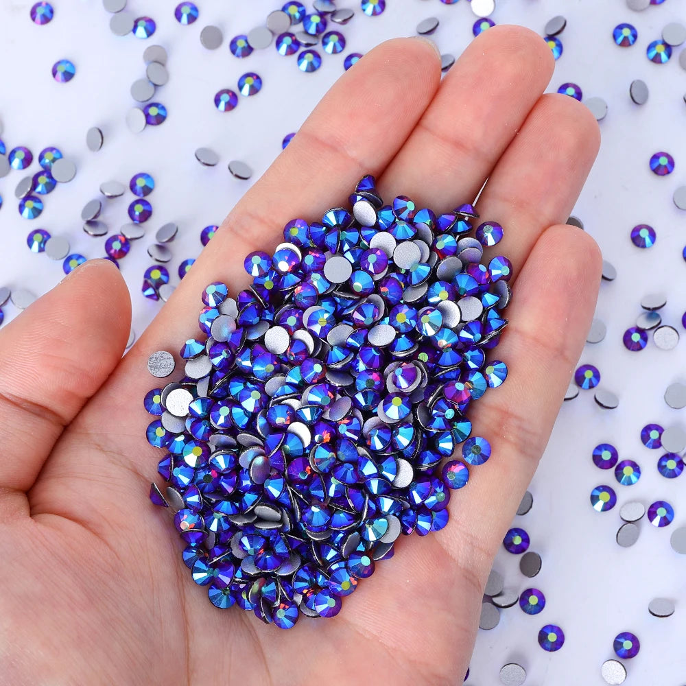 QIYI Wholesale 14400pcs Bulk Package Non Hotfix Rhinestones Glitter Bling Glue on Rhinestones for Accessories