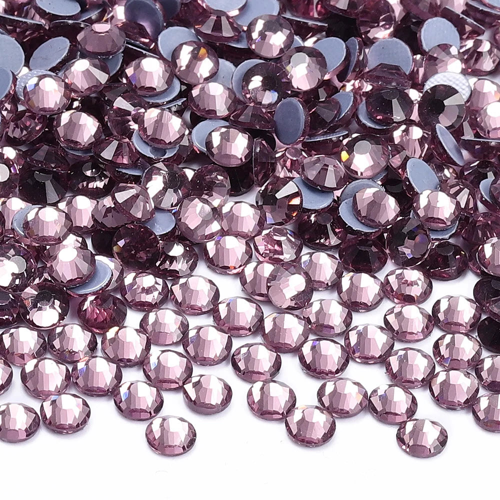 Wholesale Factory Price Qiyi Brand Top Grade 12 Facets Flat Back Hotfix Glass Crystal Rhinestone Delicate Clothing Accessories
