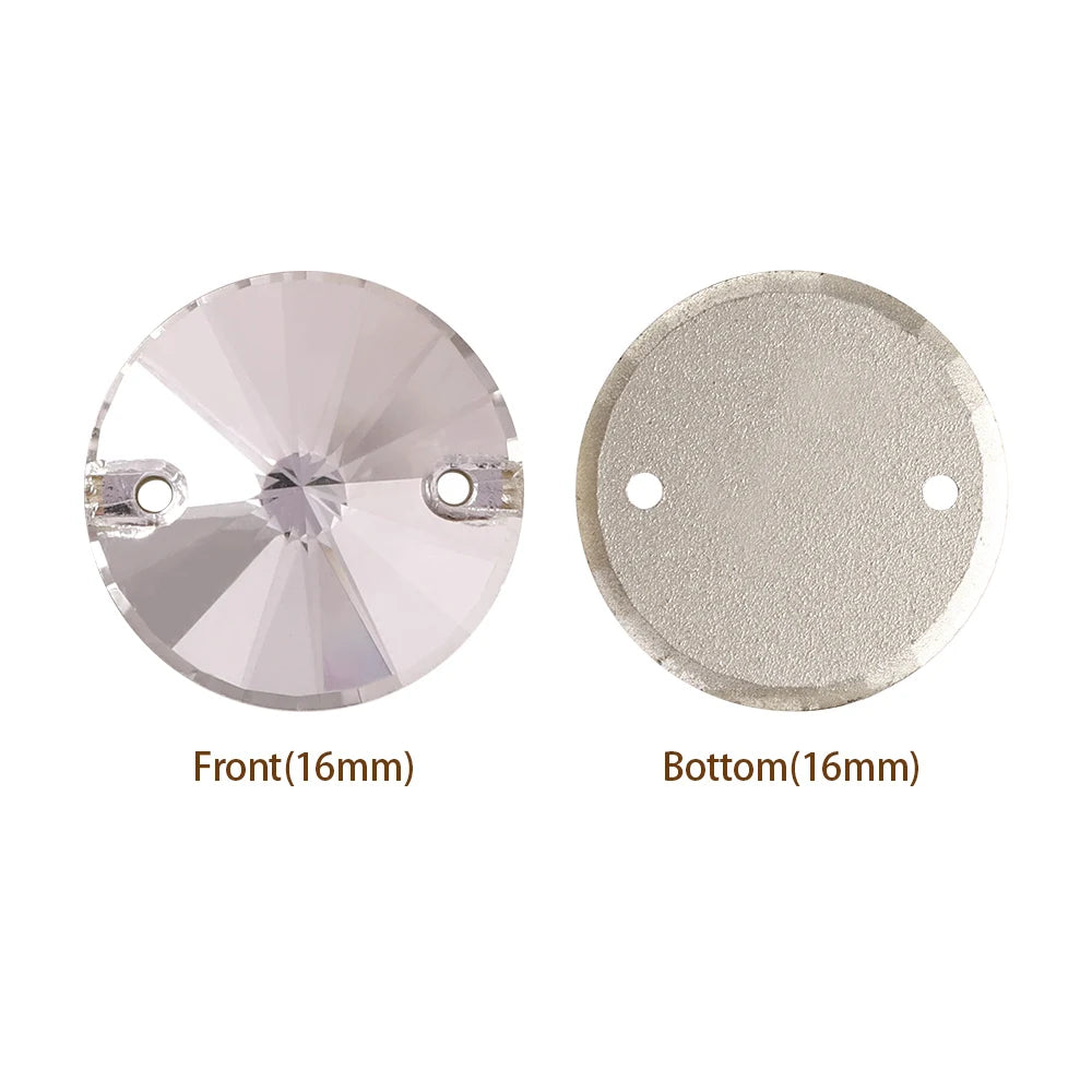 3200 QIYI Innovative Design Top Quality Rivoli Shape Flat Back Glass Crystal Sew on Rhinestones for Designer Garment Decoration