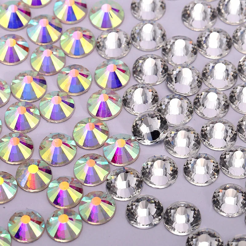 Wholesale Crystal Rhinestone Black Flatback Rhinestones SS3-SS34 Non Hotfix Strass Glue on Nail Art Decoration