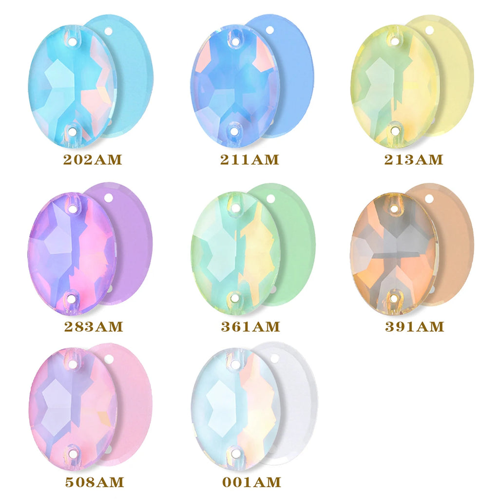 Wholesale Oval Crystal Sew-on Rhinestones K9 Glass Sew on Stones Garment Beads Clothing Sewing Accessories