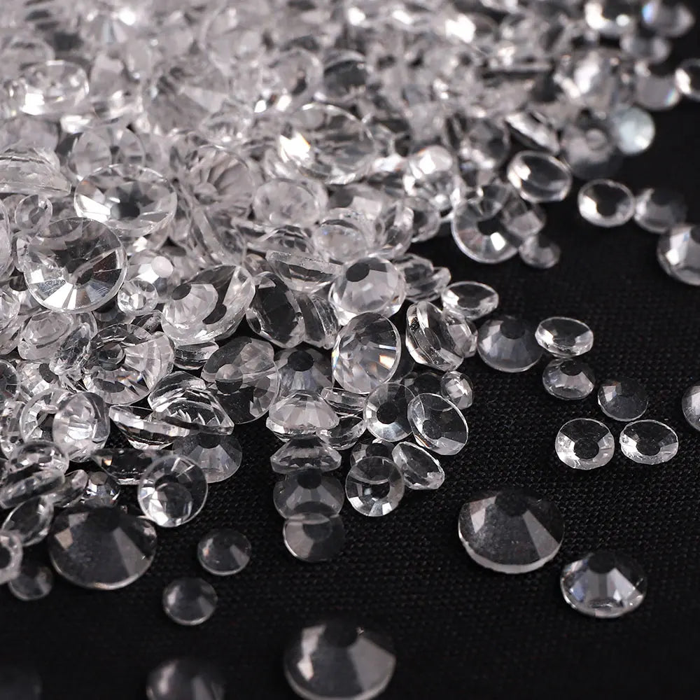 Wholesale Rhinestones 200 Colors 1440pcs  Mix Size Glue on Glass Flat Back Rhinestone Bulk Glass Rhinestone Crystal for Garment