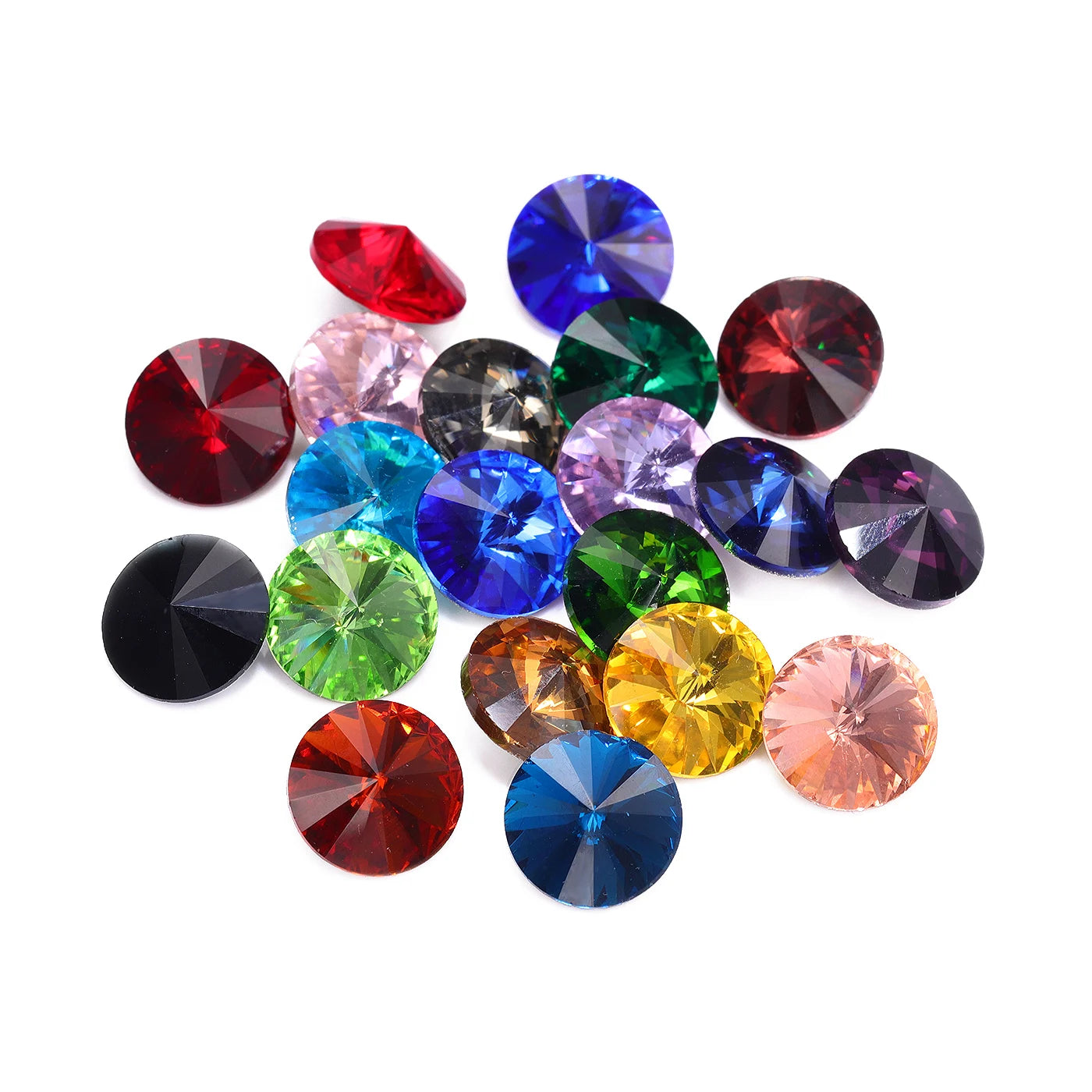 1122 QIyi  New Product Explosion Rivoli Shape Eco-friendly Materials Trendy Design K9 Glass Point Back Rhinestone for DIY