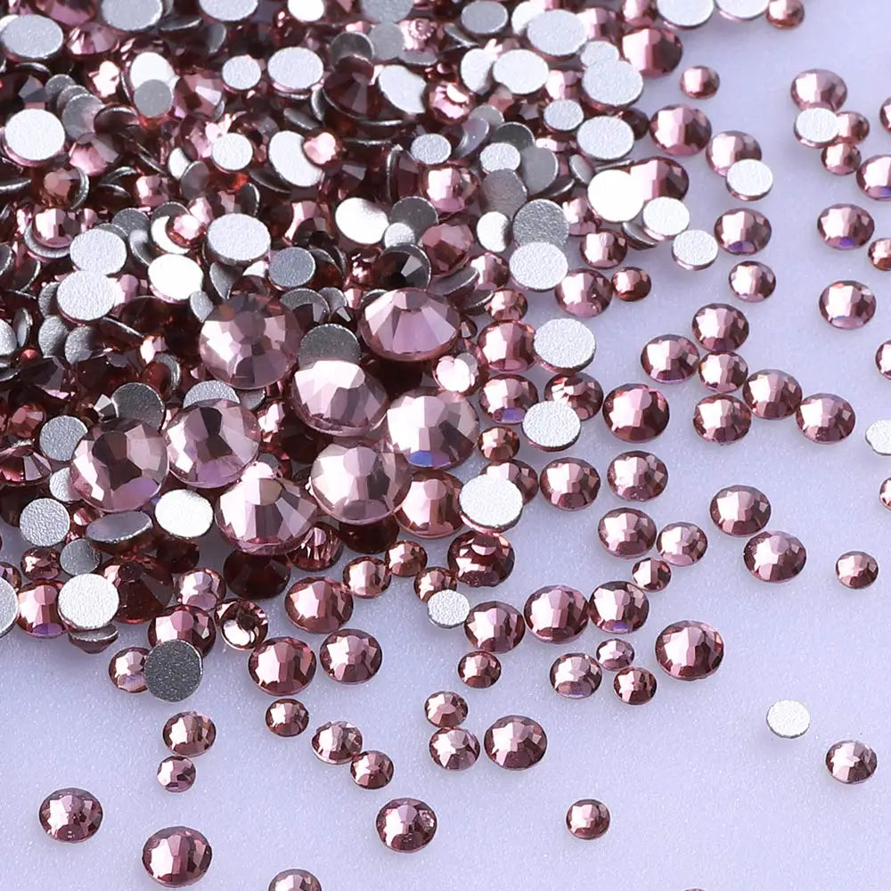 Wholesale Custom Ss4-ss20 Mix Size Rhinestone Non Hotfix Flat Back Rhinestones Bulk Crystal for Nair Art Decoration