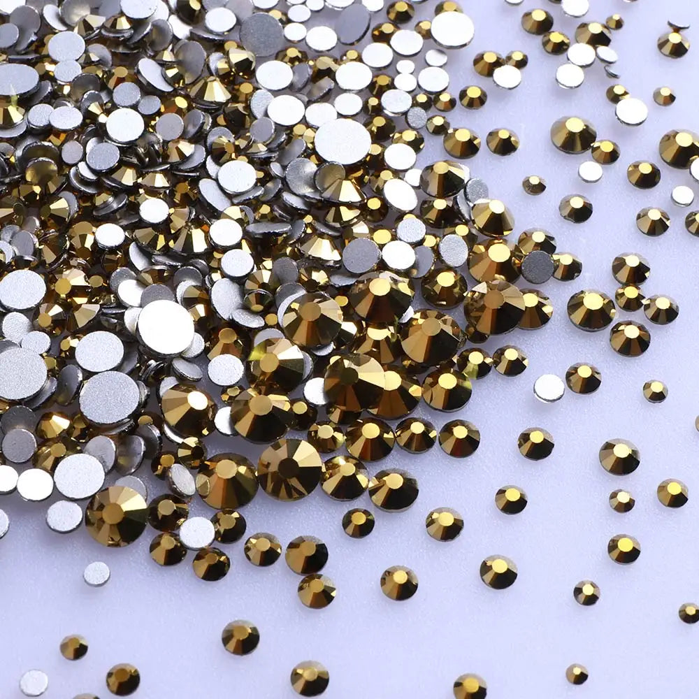 Wholesale Custom Ss4-ss20 Mix Size Rhinestone Non Hotfix Flat Back Rhinestones Bulk Crystal for Nair Art Decoration