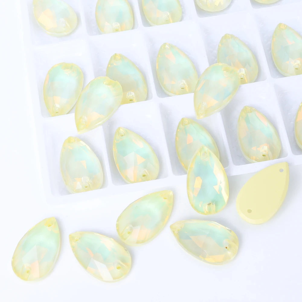 Wholesales Customize New Trend Drop  Shapes Colors Crystal Beads Sewing-On Rhinestones for Jewelry Clothes