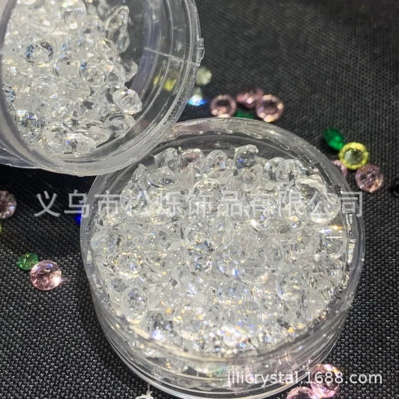 Wholesale Unique Gradient Coloured Plastic Resin Rhinestones Loose Beads for DIY Accessories Bulk Craft Materials