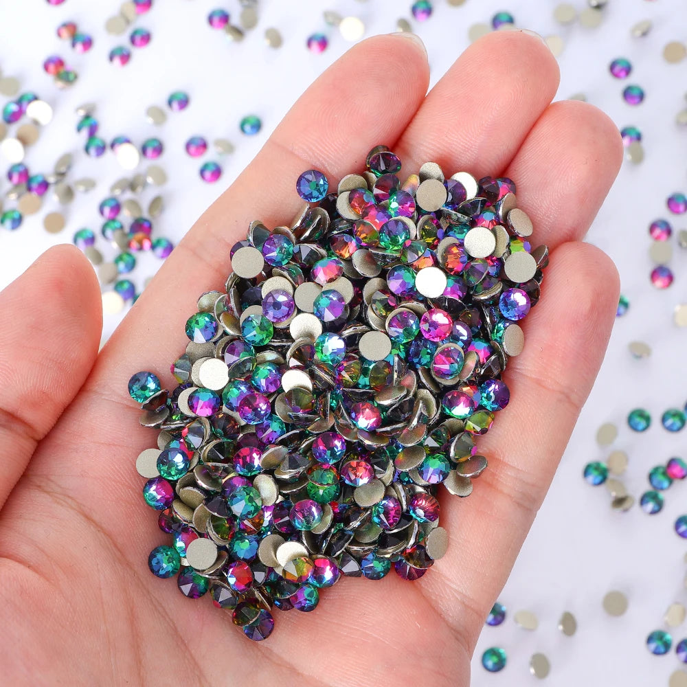 Top Quality 2088 Crystal Glass Rhinestones 16 Cut Facets Round Flatback Diamond Strass AB in Bulk Stones for Cloth Tumbler