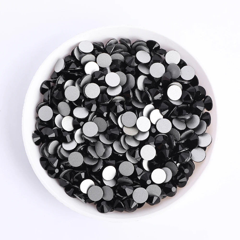 SS6-SS30 Wholesale Small Bag Non Hotfix Glue on 4A+ Quality Rhinestones Glass Crystal Flatback Regular Cut for Nail Art