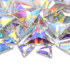 Customizable Triangle Crystal Glass Loose Rhinestones Sew-On Flatback 12mm/16mm/22mm for Wedding Dresses & Garments