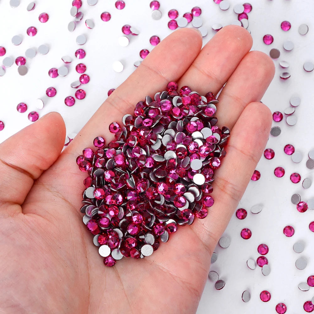 QIYI Wholesale 14400pcs Bulk Package Non Hotfix Rhinestones Glitter Bling Glue on Rhinestones for Accessories