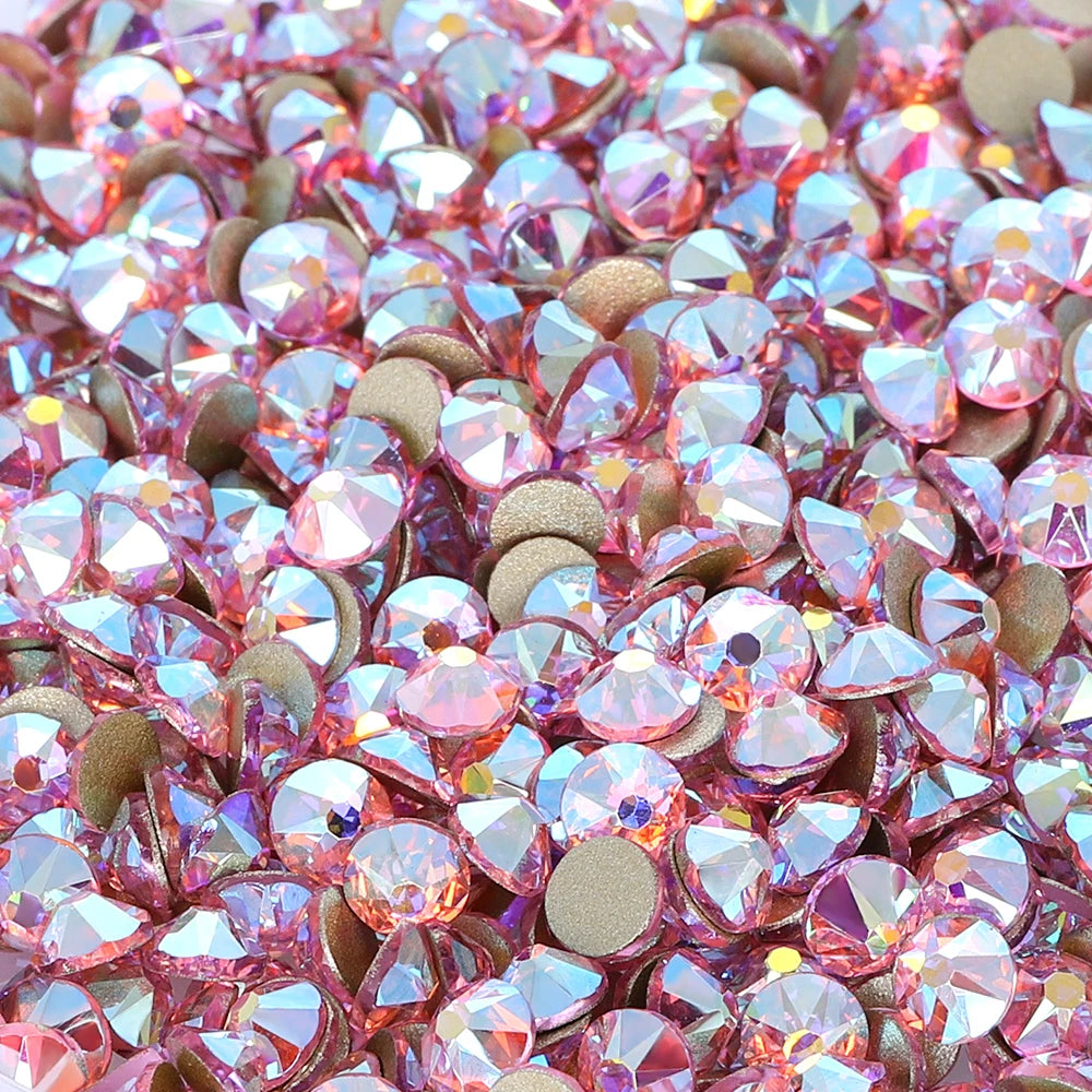 Factory Wholesale Crystal AB Colors 2088 16 Cut Facets Multi and Size Flat Back Golden Bottom High Quality Glass Rhinestones