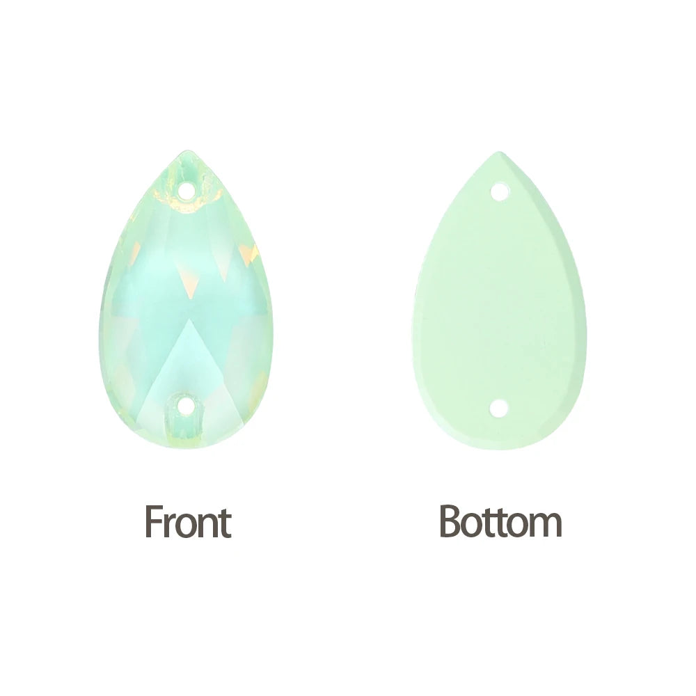 Hot Selling QIYI Brand 55 Colors Multi Size Multi Shape High Quality Flat Back Drop Sew-on Glass Crystal Rhinestones 16 Facets