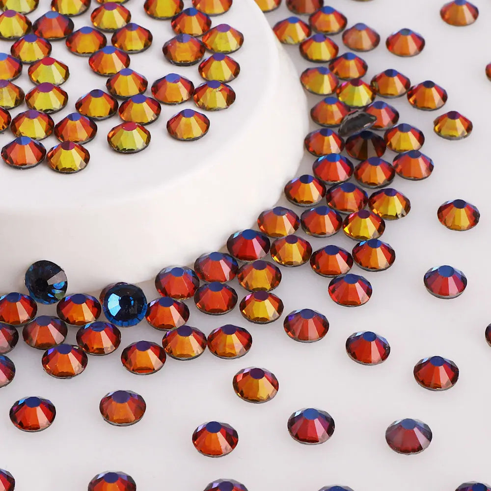 Factory Wholesale Over 200 Colors German Intensive Glue Hotfix Stone SS20 Glass Crystal AB Hot Fix Rhinestones for Wedding Dress