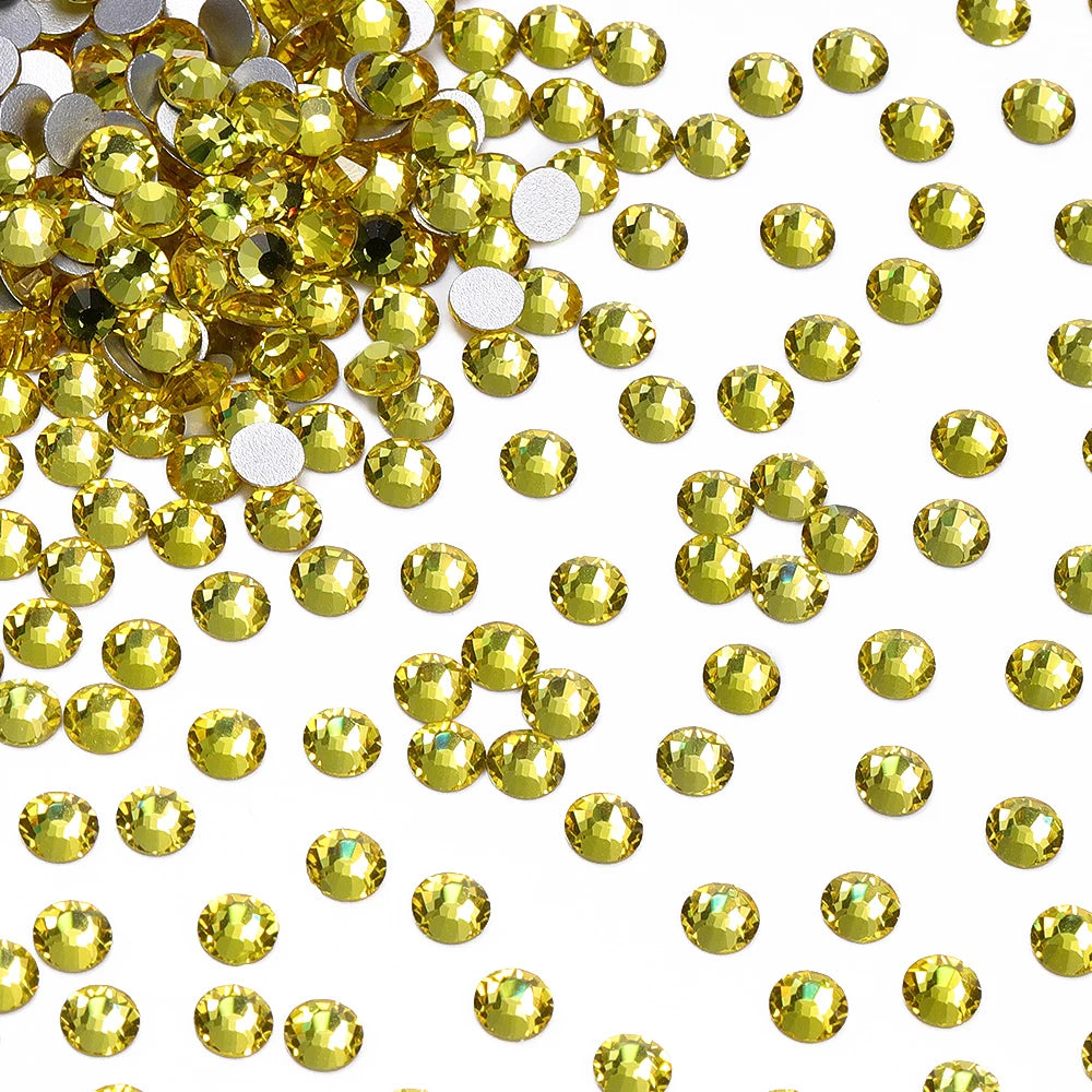 Wholesale Rhinestones 100 Colors Ss06-ss34 Crystal Rhinestone Non Hotfix Flat Back for Top Decoration Accessories
