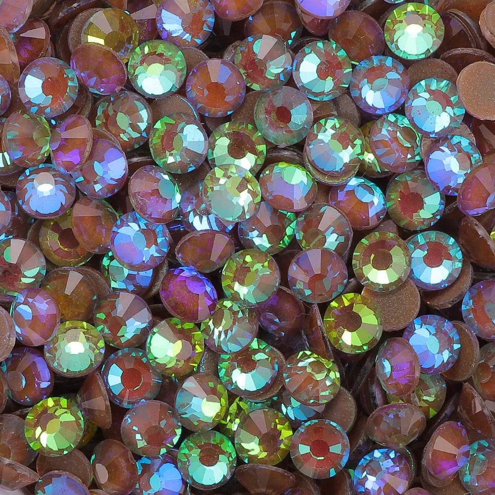 Wholesale Luminous Mocha Shimmer Color Glass Flatback Rhinestones Glass Crystals Rhinestones Diamond for Fashion Jewelry Earring